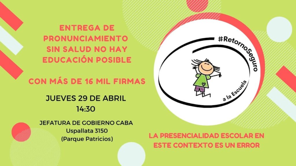 Flyer de Familias Por Retorno Seguro a la Escuela