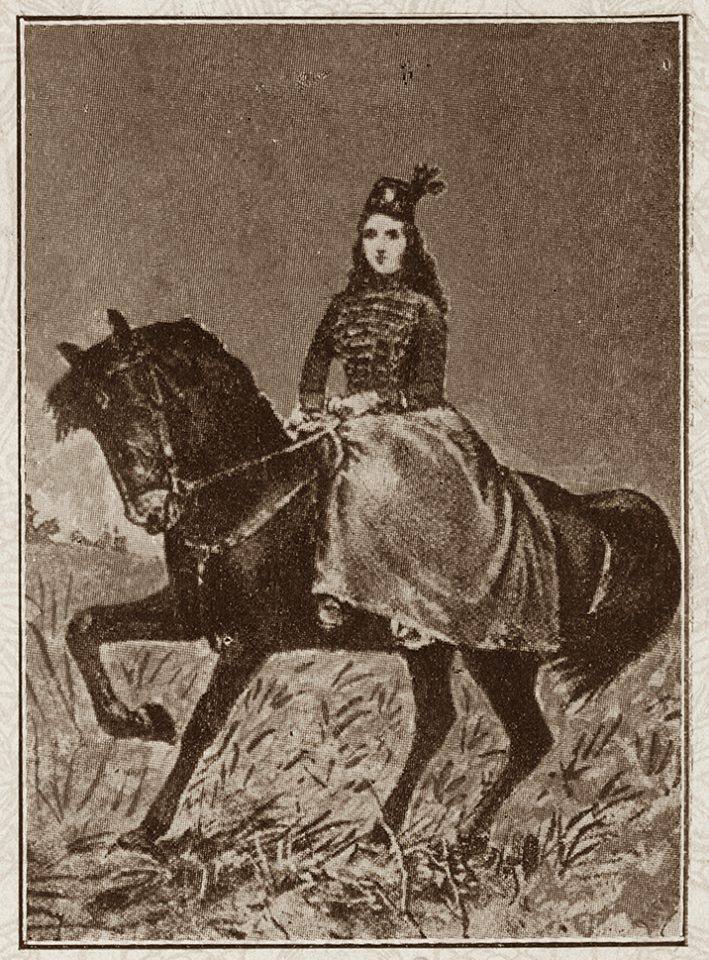 Juana Azurduy a caballo.