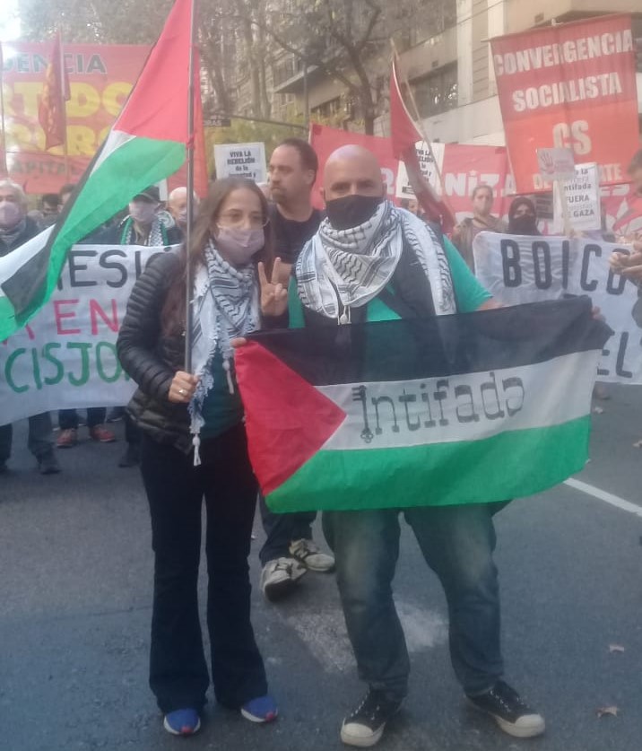 NOTA PALESTINA FOTO MANIFESTACION DE AYER Provista por la entrevistada Periodismo Franco