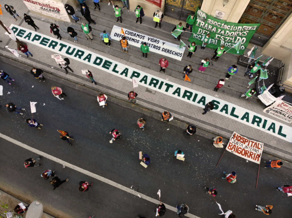 Manifestación y conferencia de prensa de FESPROSA 1 Drone Marcelo Manera 1 Pablo Florines
