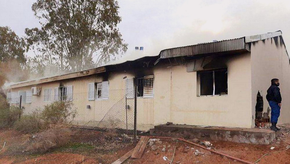 El estado actual de la Escuela Albergue N° 144 de Aguada San Roque de Neuquén, luego de la explosión. Fuente: Portal El Ciudadano y la Región