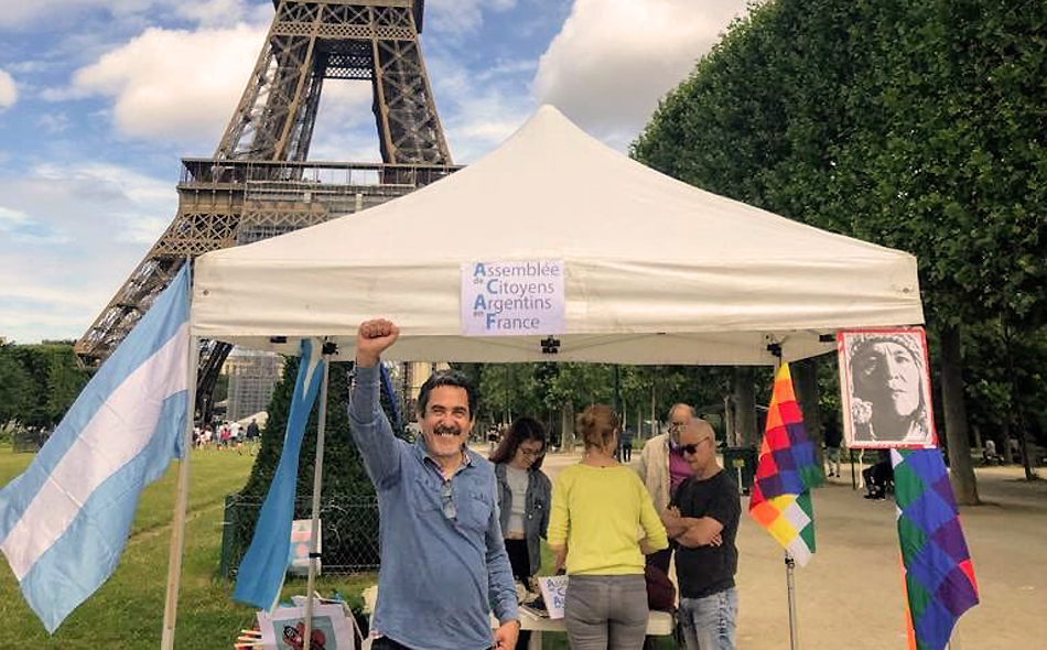 Acampe en París por la liberación de Milagro Sala