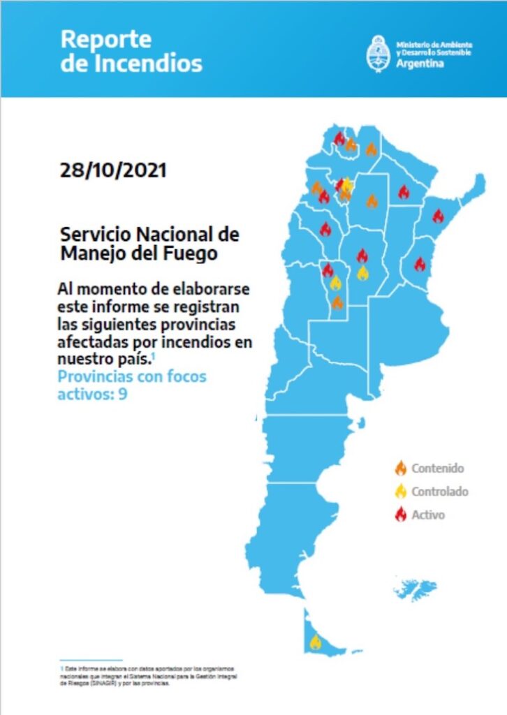 9 Provincias afectadas por incendios forestales.Creditos Arg.org .ar