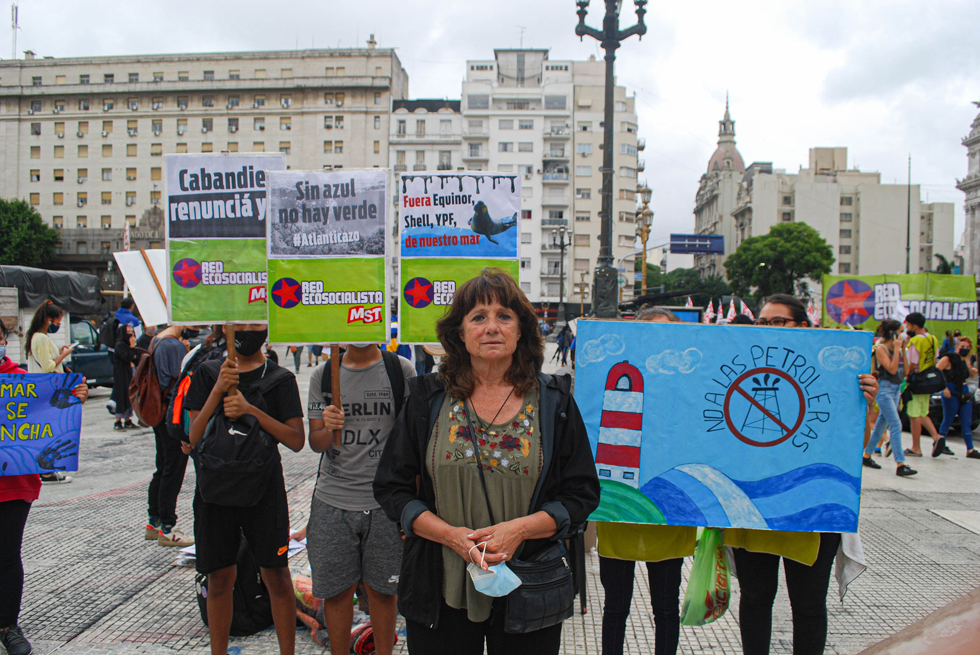 Una de las participantes de la movida fue Vilma Ripoll, dirigente política del movimiento MST,quien apoya el Atlanticazo y está en contra de la exploración sísmica