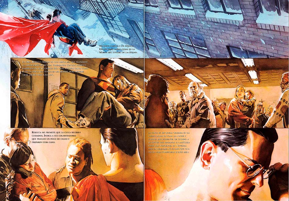 1.Supes Paz en la Tierra Credito Historia de Alex Ross y Paul Dini arte de Alex Ross