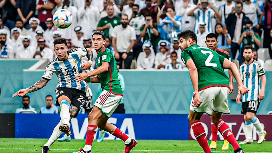 Enzo Fernández contra México en el Mundial