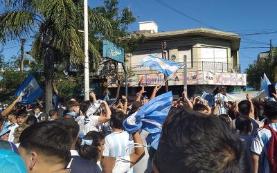 Ezeiza festejó el triunfo de la Argentina