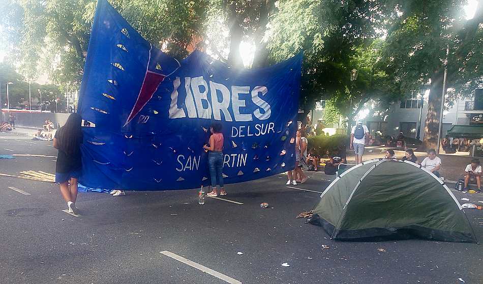 acampe de la Unidad Piquetera