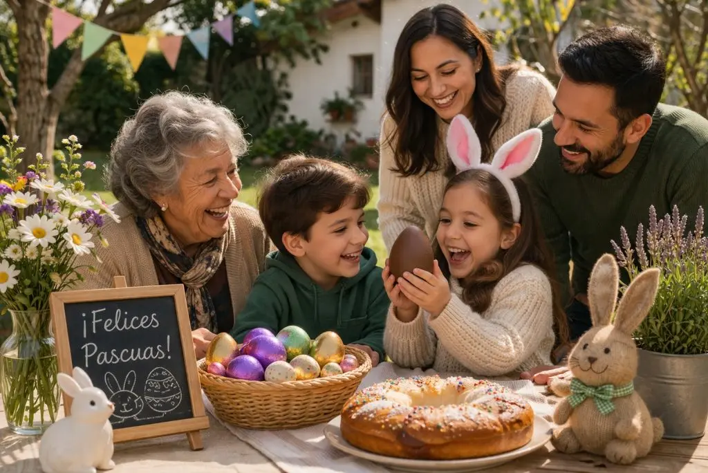 ¿Por qué se regalan huevos de chocolate el domingo de Pascua? 1 familia pascuas abril