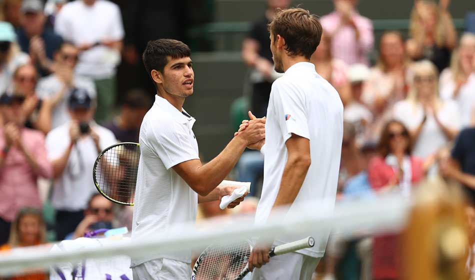 Alcaraz y Medvedev en Wimbledon2021 Credito Getty