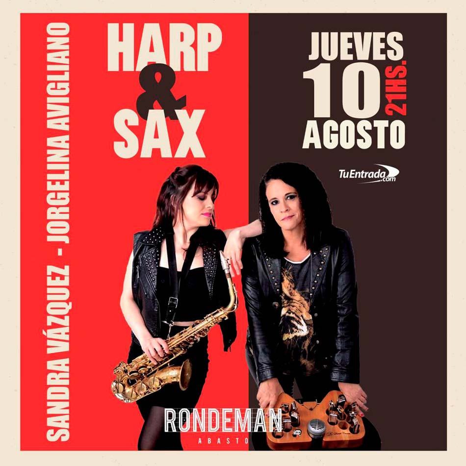 Las músicas Jorgelina Avigliano y Sandra Vázquez se juntan para hacer Harp & Sax