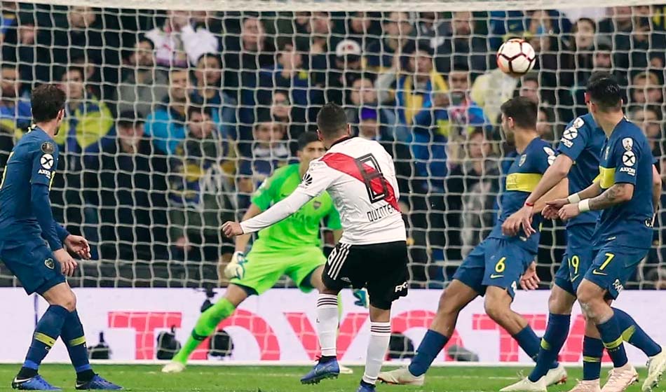 Quintero ingresó en el segundo tiempo y fue vital para la mejora en el rendimiento de River. Créditos: TyC Sports