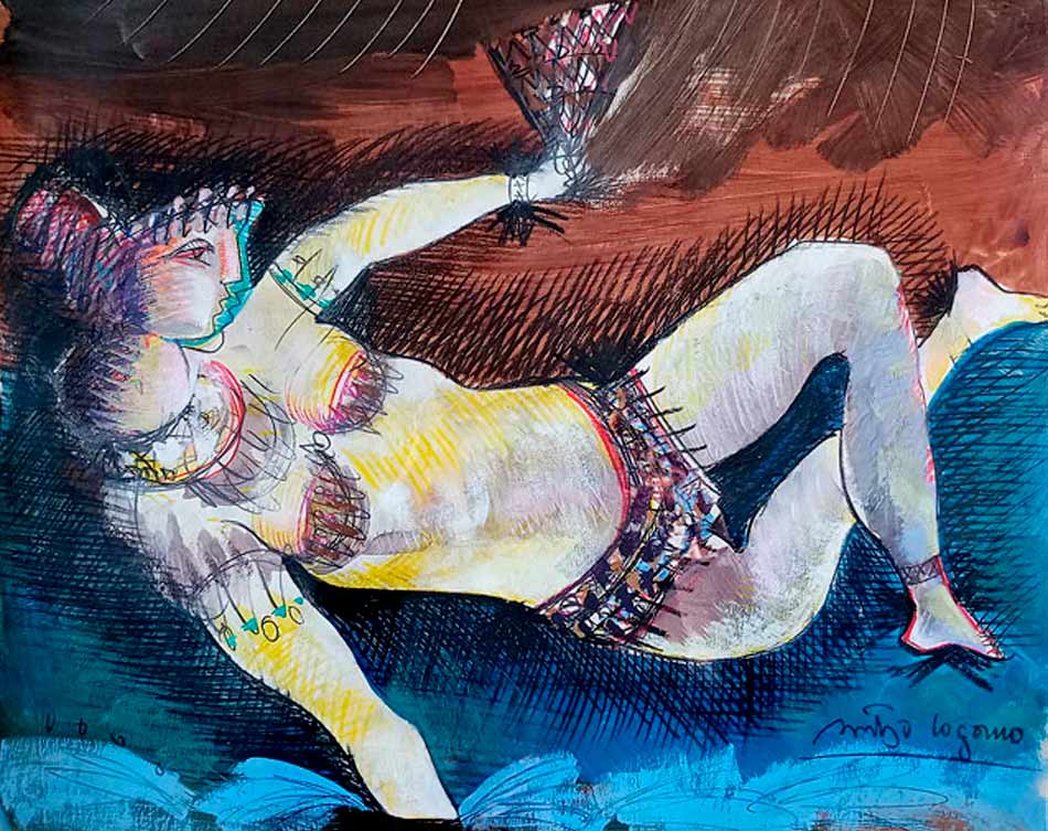 3 Cogorno Santiago Recostada Tempera sobre cartulina