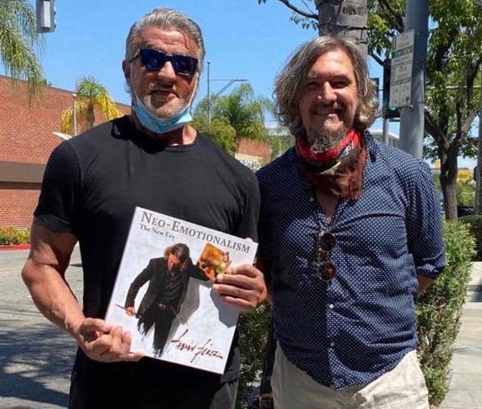 “Quiero que la gente vuelva a darse cuenta por sí sola, qué es y no es arte”: Fabián Pérez, el artista argentino que triunfa en Los Ángeles 3 Fabian Perez artista plastico junto a Sylvester Stallone 1 1