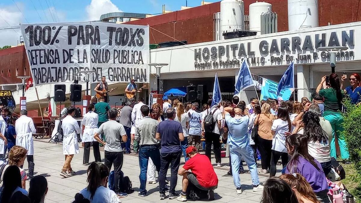 Paro en el Hospital Garrahan: trabajadores enfrentan el vaciamiento sanitario del gobierno 1 Garrahan