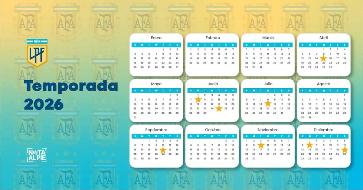 El fútbol argentino tendrá 8 títulos en juego durante el 2026 1 Destacada. Creditos. Nota al Pie 6