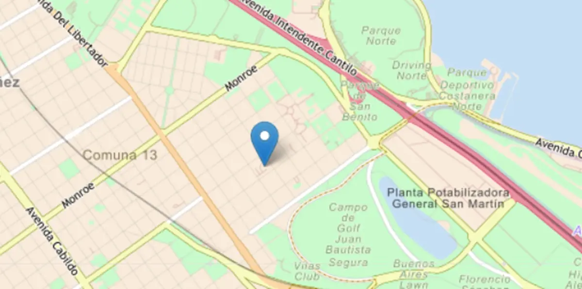 Negocios para ricos: el Gobierno nacional subastó un predio en Belgrano por más de 46 millones de dólares 2 predio subastado mapa