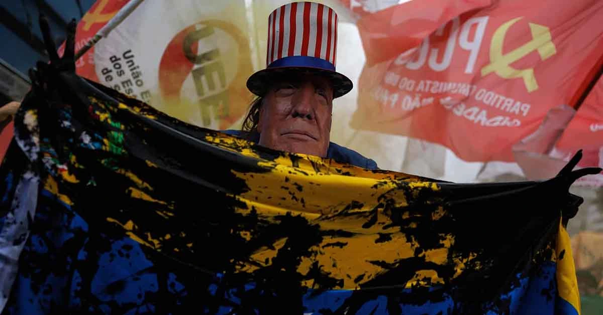 El ataque a la República Bolivariana de Venezuela y el camino de la independencia de los pueblos de la Patria Grande 1 Manifestacion en Sao Paulo contra la intervencion de Trump Credito Isaac Fontana EPA