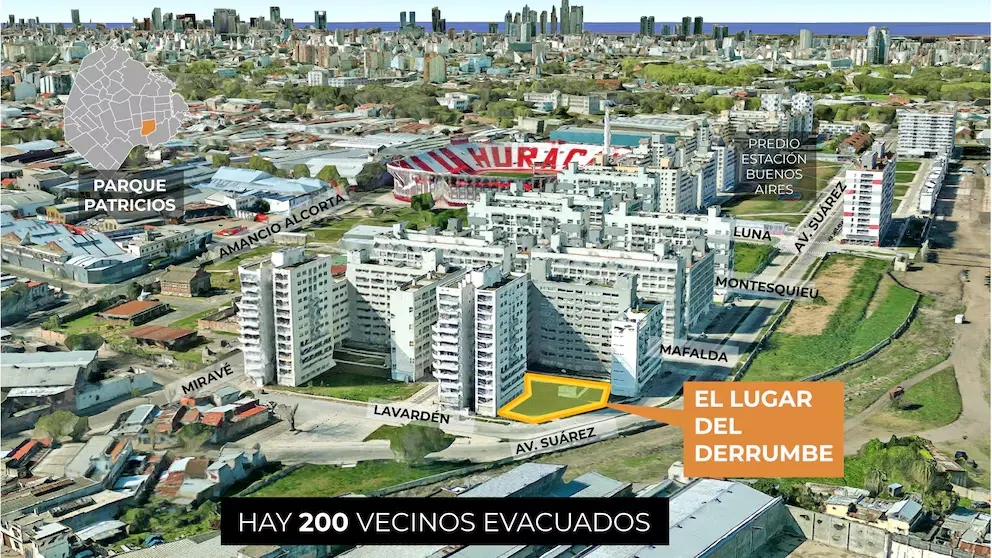 Derrumbe en Parque Patricios: la fiscalía autorizó tareas de apuntalamiento mientras continúa la investigación 3 Parque Patricios