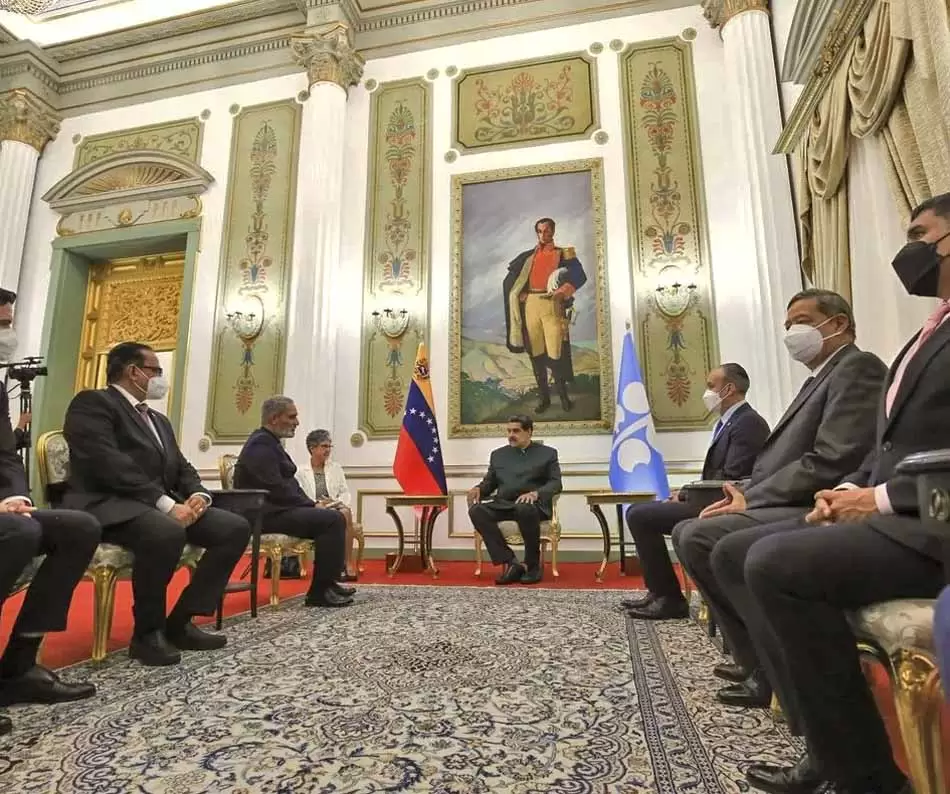 Venezuela: Nicolás Maduro recibió al secretario de la OPEP 2 2 Credito Twitter @Mippcivzla Joaquin Corbetta