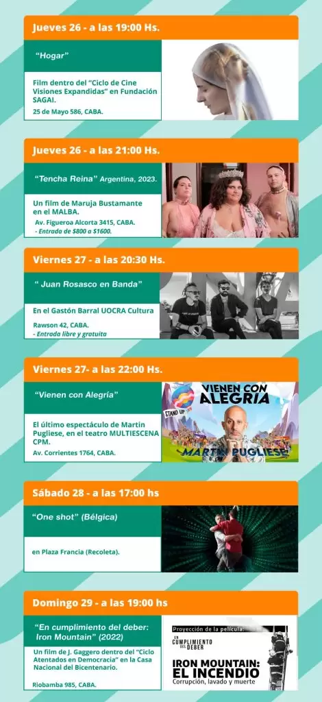Agenda Cultural de la Ciudad de Buenos Aires 2 2 La Agenda Semanal Cultural cine musica circo y teatro para disfrutar Grilla 26 10 NAP