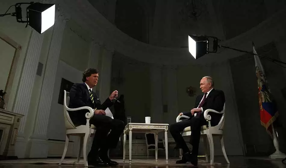 Carlson-Dugin: el encuentro de dos cosmovisiones 3 Foto 2 Carlson y Putin Credito AFP Getty Images