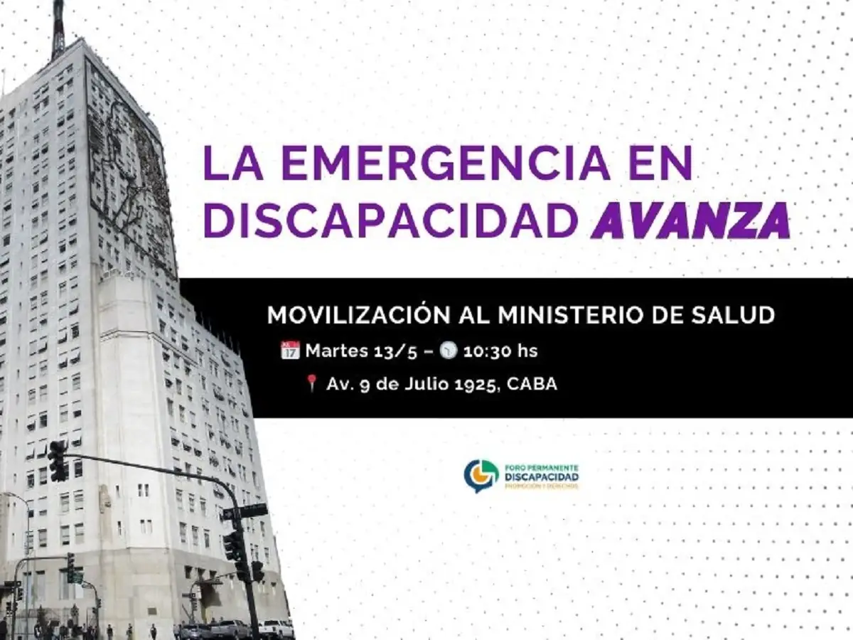 Urgente: más de 250.000 personas con discapacidad en riesgo por recortes en salud 2 movilizacion frente al Ministerio de Salud